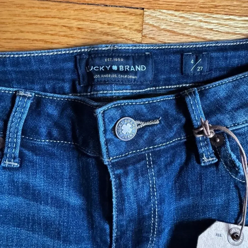 New with tags Lucky Brand blue denim Lolita crop jeans size 4 / 27 - Picture 4 of 5